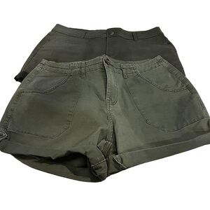 George green shorts pockets button zipper closure size 10